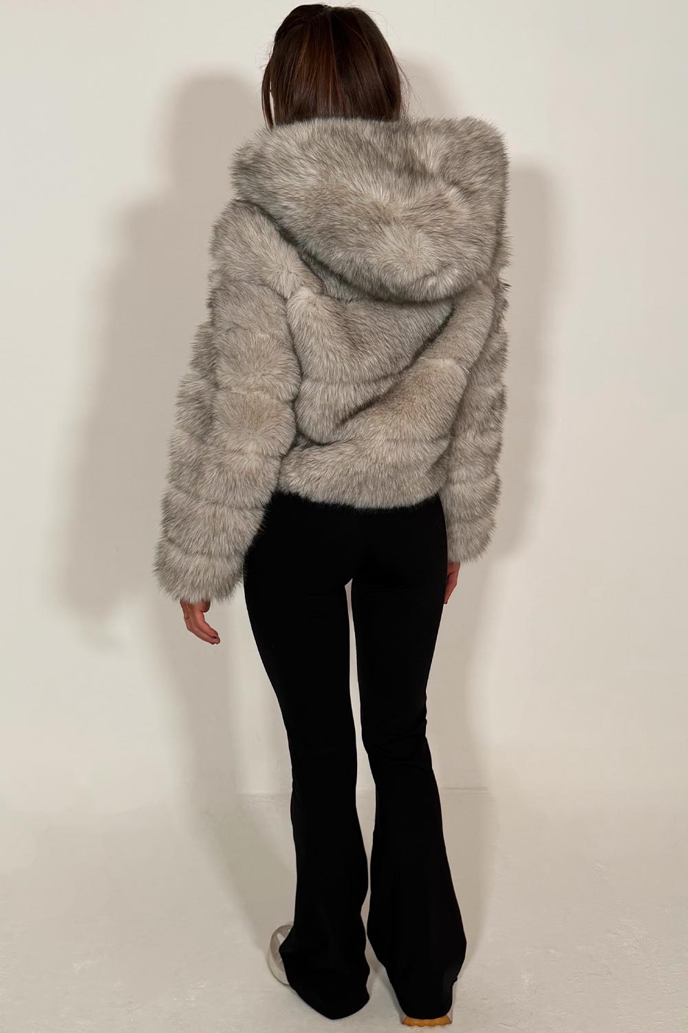 womens fur jacket with hood zara uk 