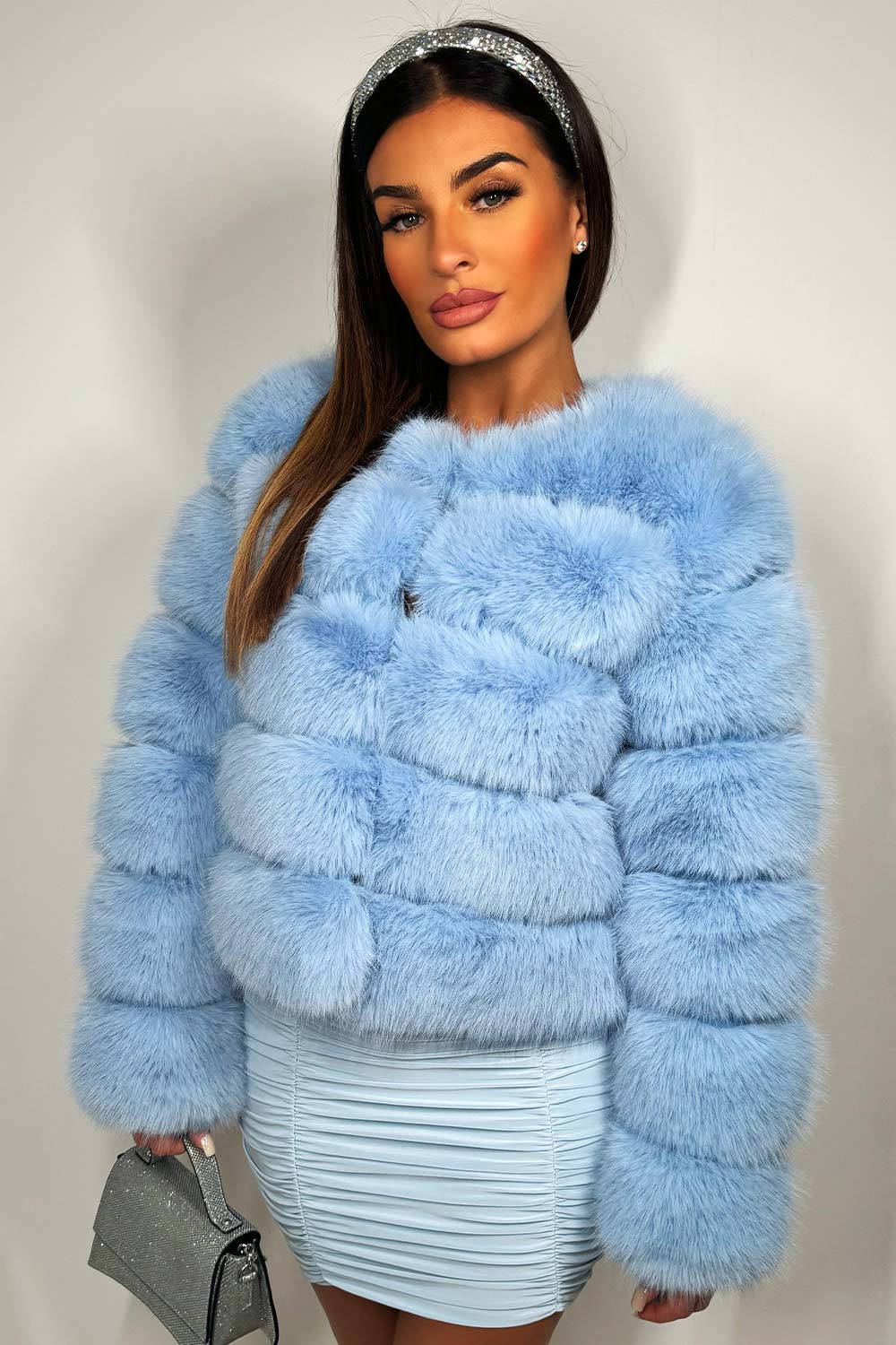 baby blue fur coat womens