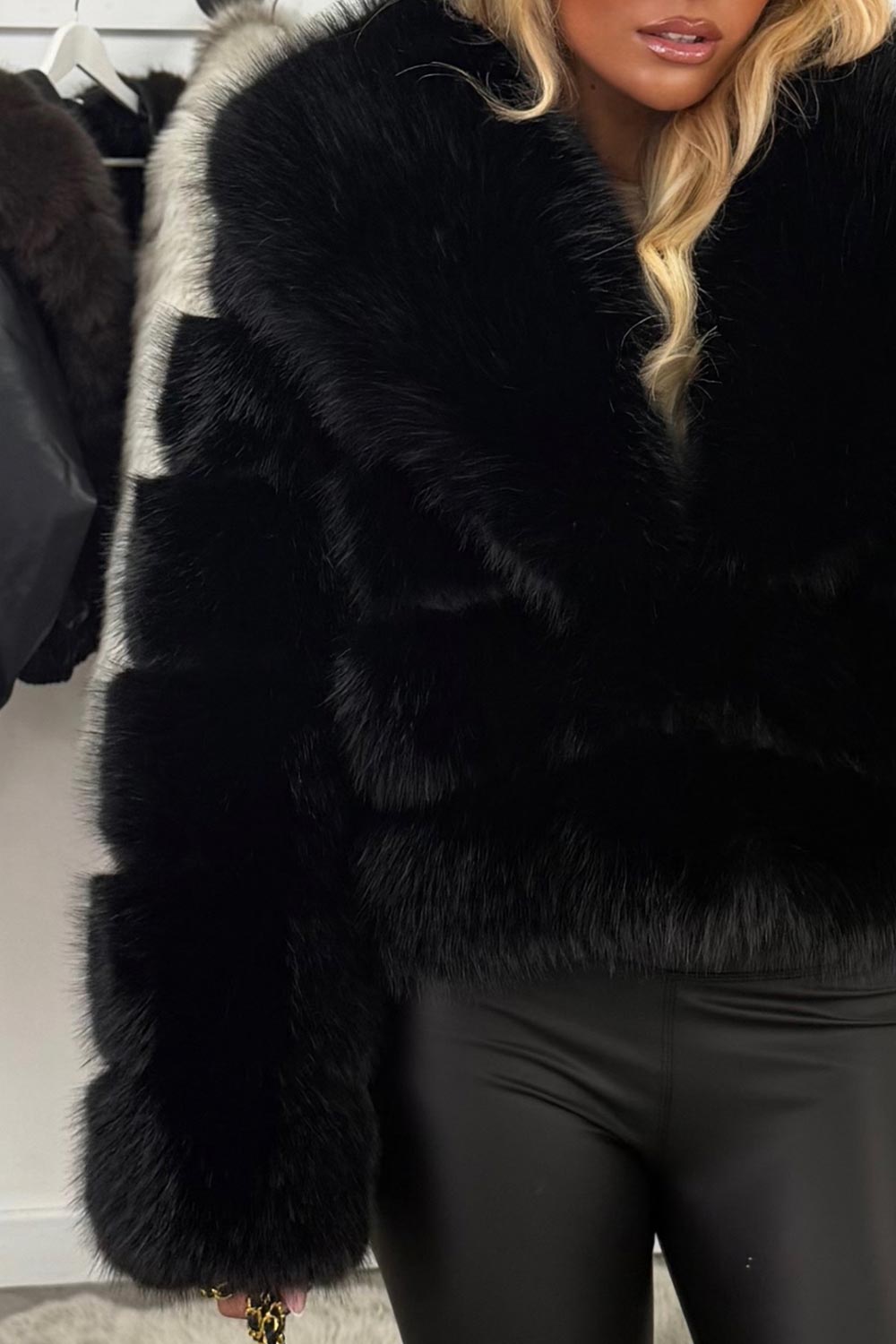 faux fur bubble coat with collar styledup uk