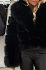 faux fur bubble coat with collar styledup uk