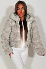 fur jacket with hood white styledup womens zara uk
