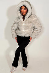 zara womens fur jacket with hood styledup