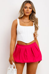 mini puffball skirt hot pink