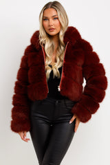 faux fur coat with hood womens uk