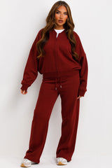 zara womens bomber sweatshirt and straight leg joggers lounge set tracksuit