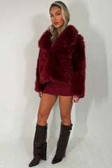 womens tan fur jacket with collars styledup