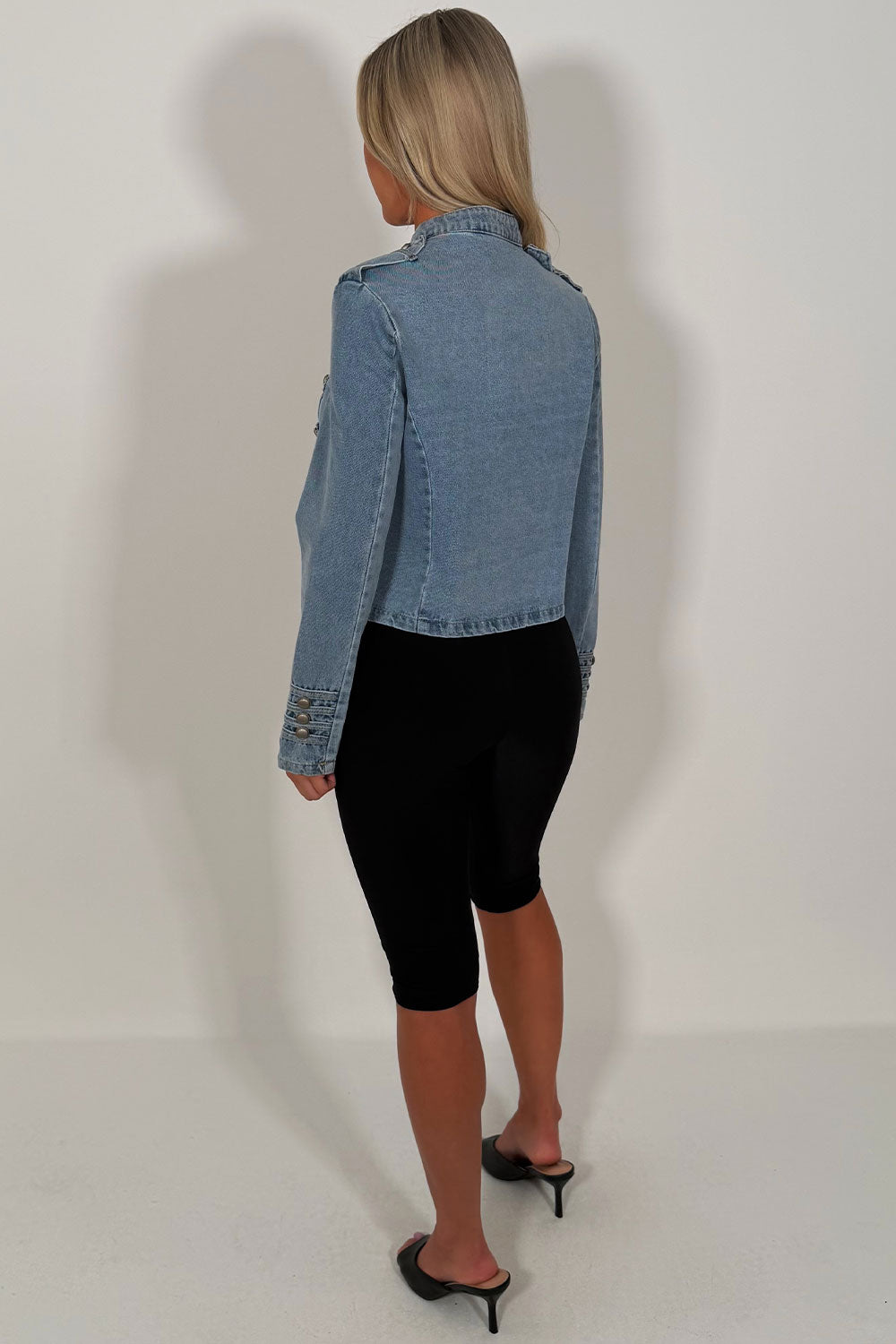 zara womens denim jacket with buttons styledup uk