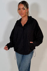 womens checked hooded jacket festival windbreaker styledup uk