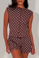 polka dot shorts tracksuit summer holiday lounge set styledup whitefox uk