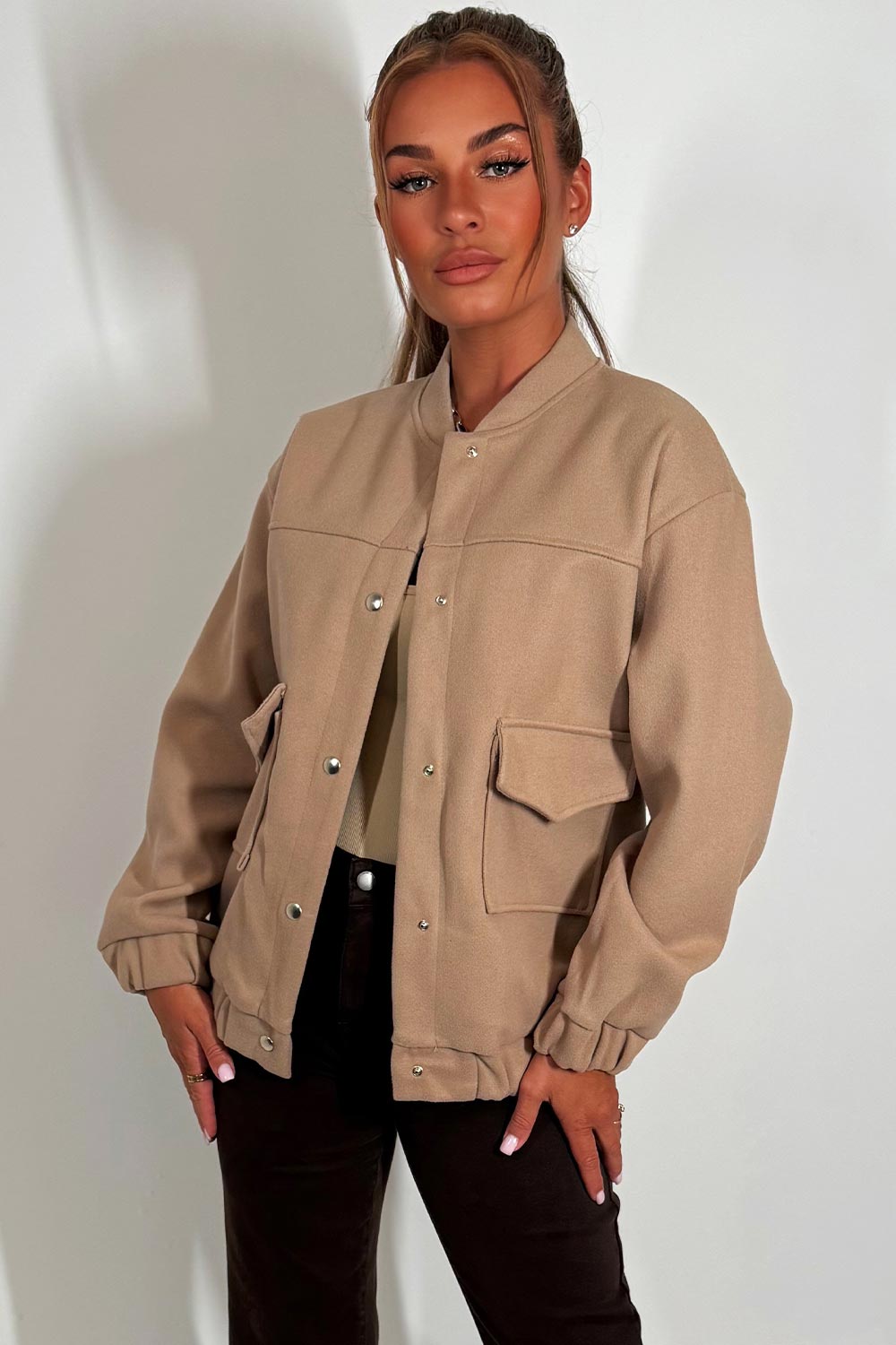 womens long sleeve bomber jacket zara uk
