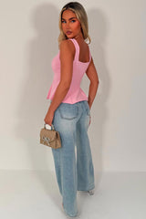 going out gold button peplum hem top styledup 