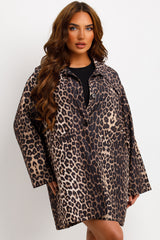 leopard print oversized jacket for womens