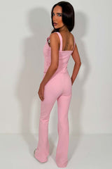 zara womens skinny flare trousers and top co ord set styledup whitefox uk