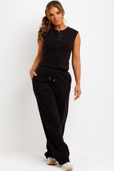 sleeveless button up top and trousers co ord set womens zara uk