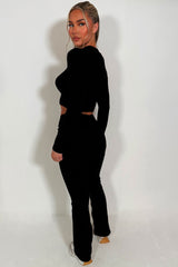 black knitted crop jumper styledup 