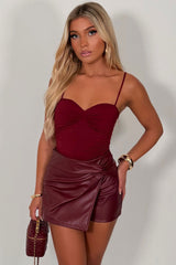 ruched front cami strap corset top styledup uk