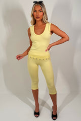 womens eyelet capri pants and crop top co ord set styledup fashion 