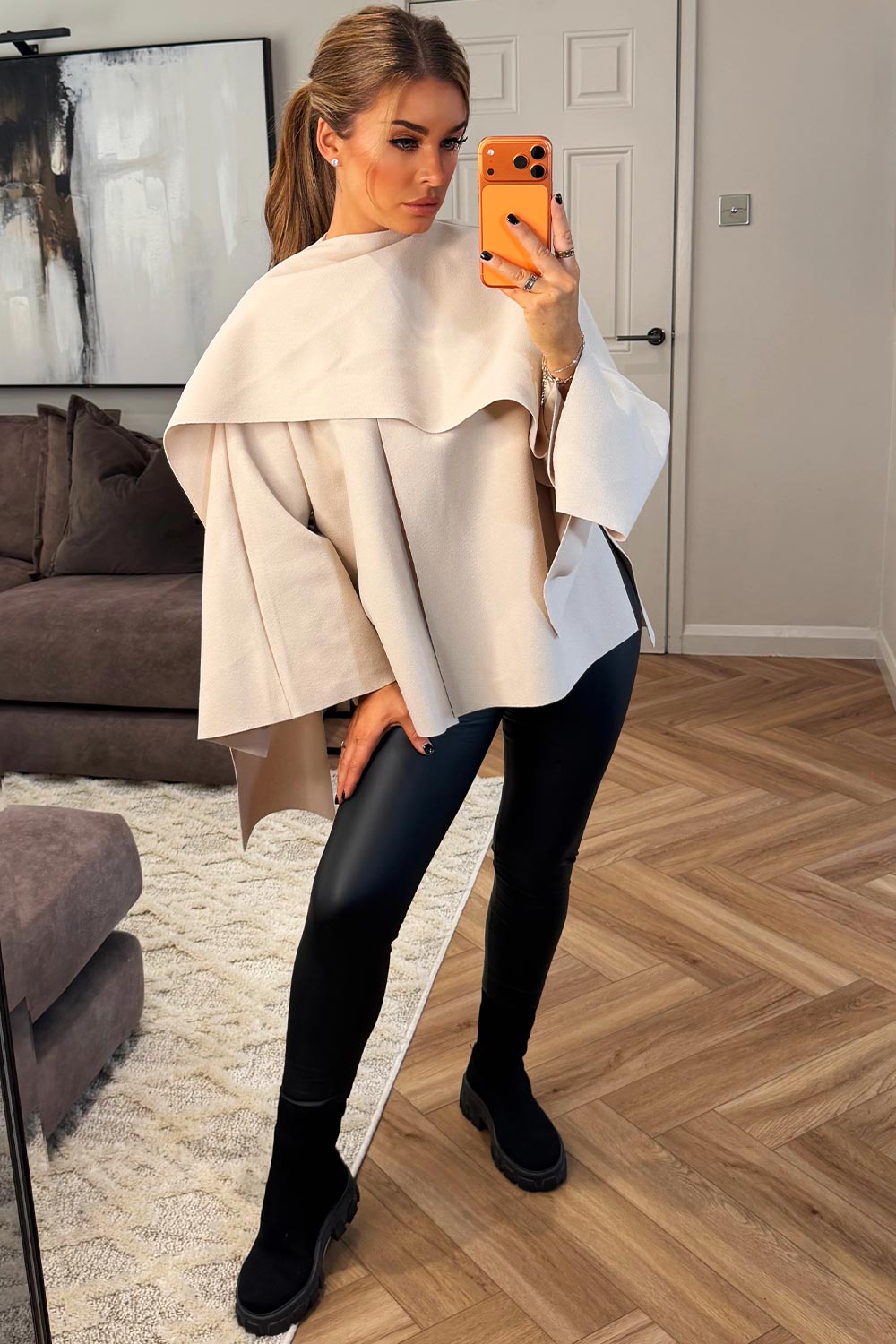womens cape with scarf poncho 