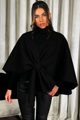 women's cape shawl bow front