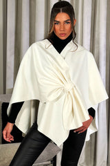 womens cape with bow cream styledup