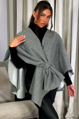 womens cape with bow black styledup