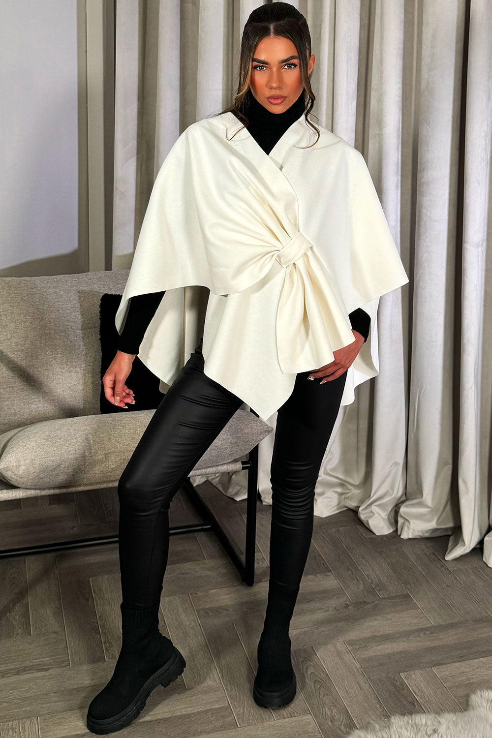 cream cape shawl wrap