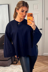 cape with scarf poncho navy styledup
