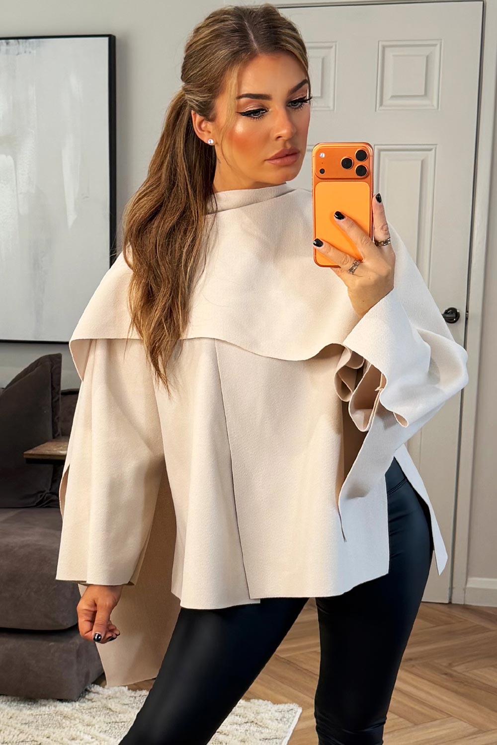 womens zara cape with scarf styledup christmas outfit zara uk 