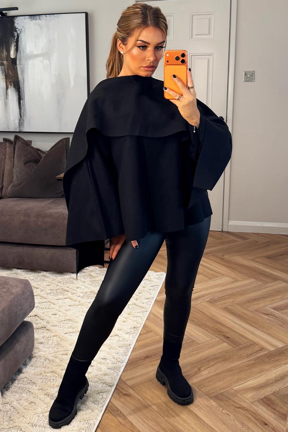 womens zara cape with scarf styledup christmas outfit zara uk 