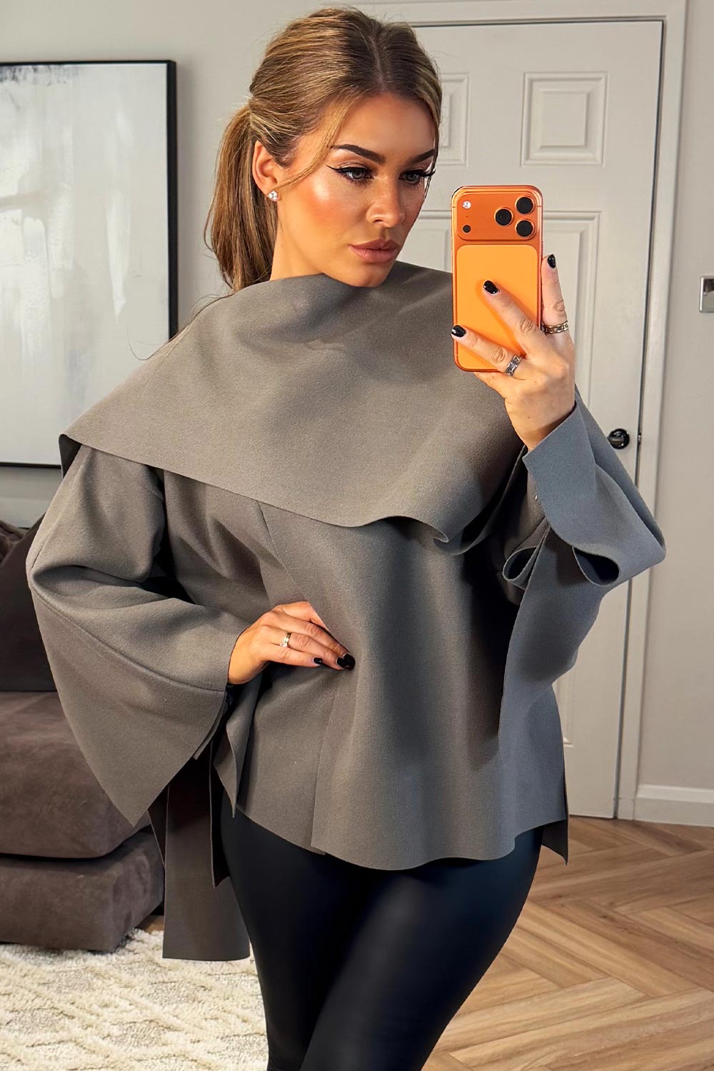 womens zara cape with scarf styledup christmas outfit zara uk 