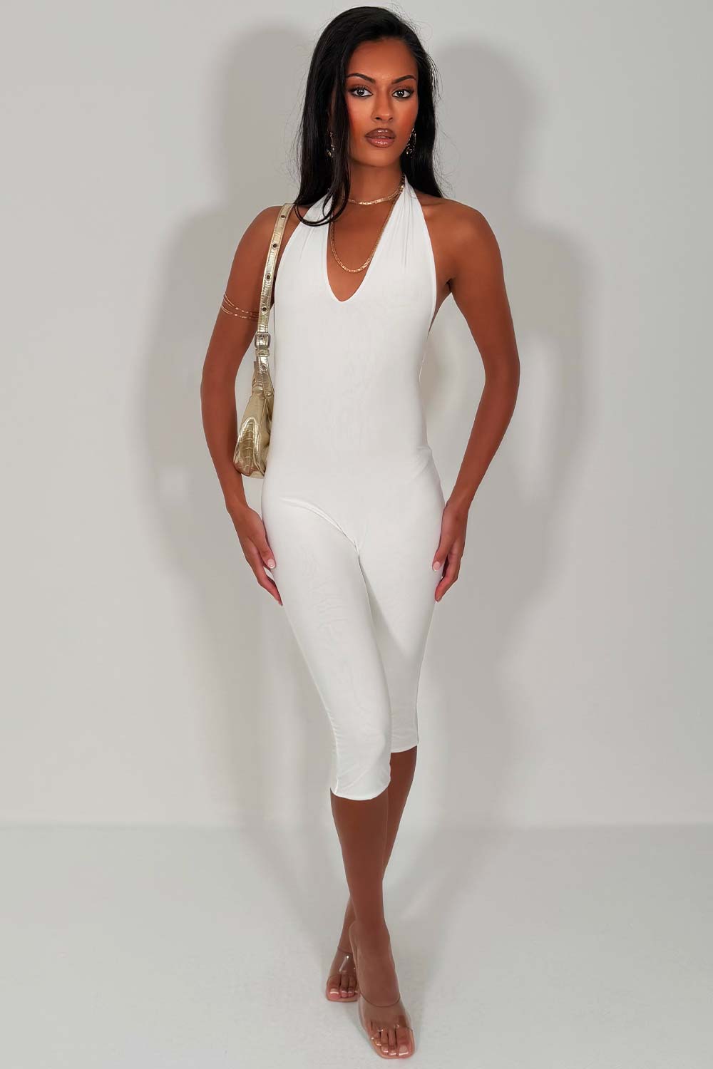 capri jumpsuit white styledup uk