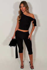 black top and capri pants two piece outfit set styledup 