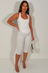 polka dot capri pants and corset tp two piece co ord set styledup