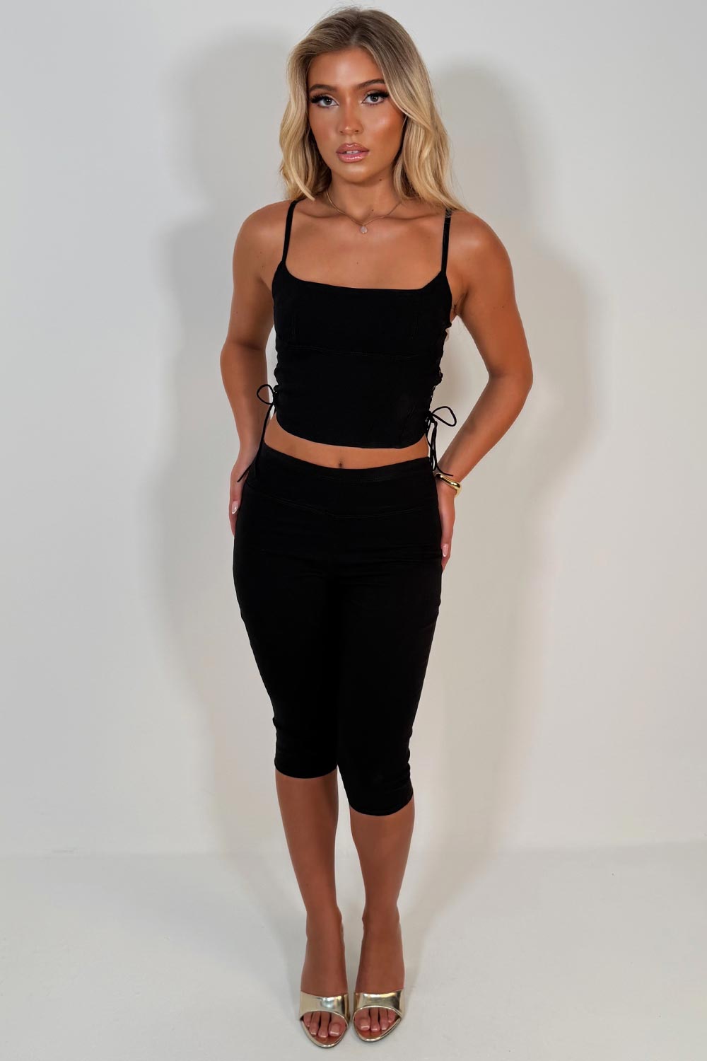 corset top and capri pants 2 piece night out outfit styledup uk