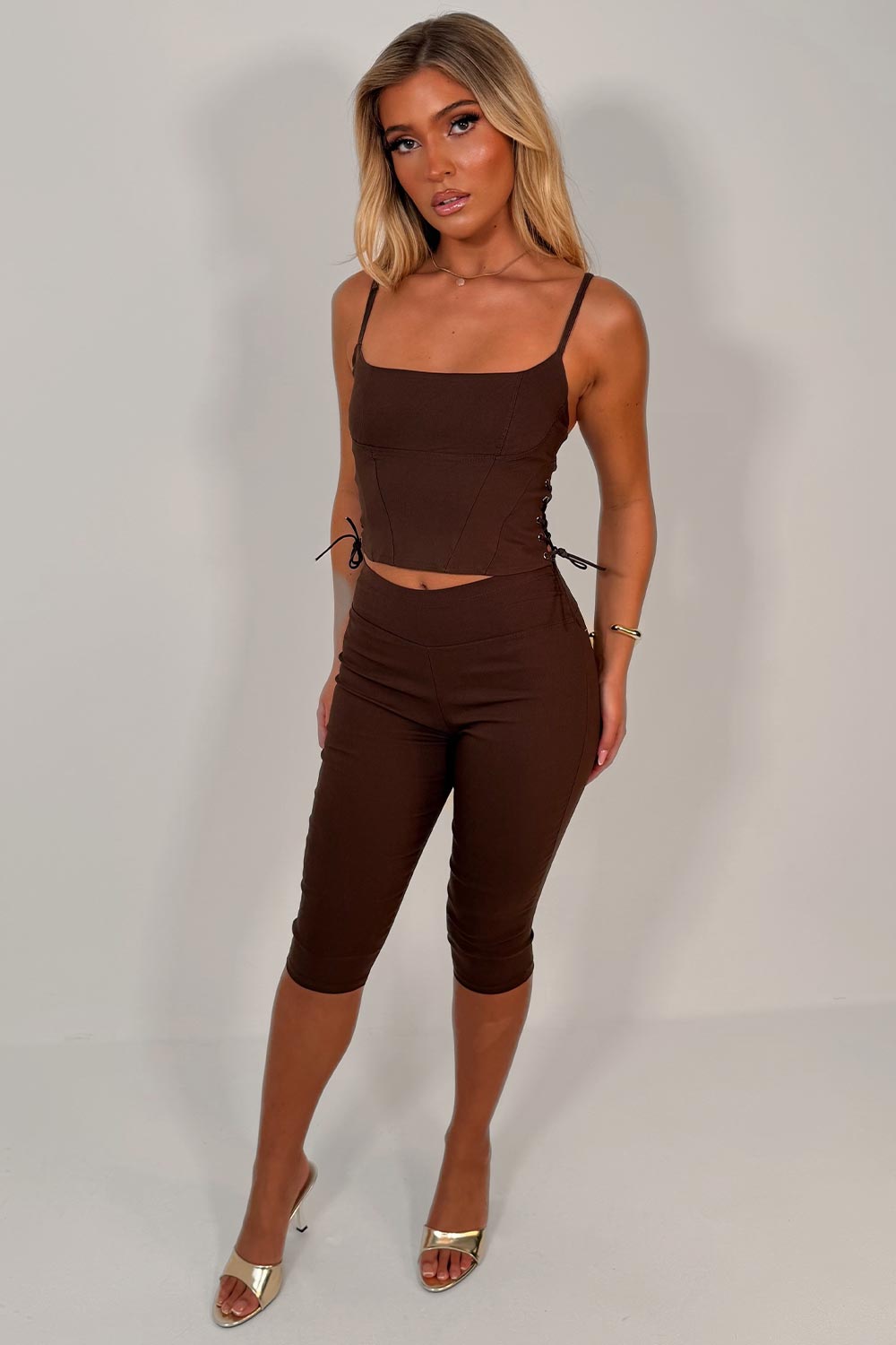corset top and capri pants 2 piece night out outfit styledup uk