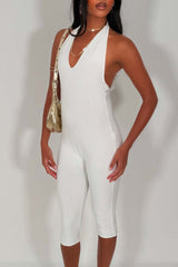 backless halter neck capri jumpsuit festival holiday outfit styledup whitefox uk
