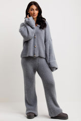 womens knitted cardigan and trousers loungewear co ord set