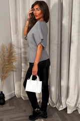 womens knitted cardigan with gold button christmas outfit