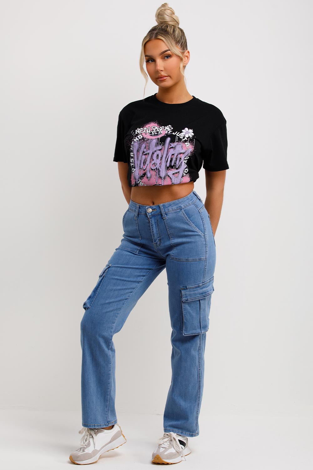 womens cargo jeans with straight leg