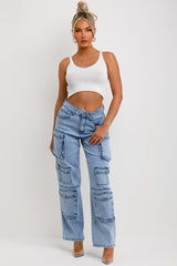 cargo jeans with pockets womens