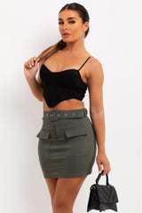 belted cargo skorts