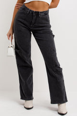 charcoal grey cargo jeans womens