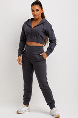 womens cropped hooded tracksuit