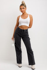 womens charcoal grey cargo jeans