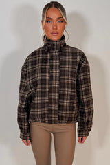 cernucci check nylon jacket for womens