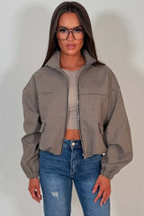 cernucci check nylon jacket for womens