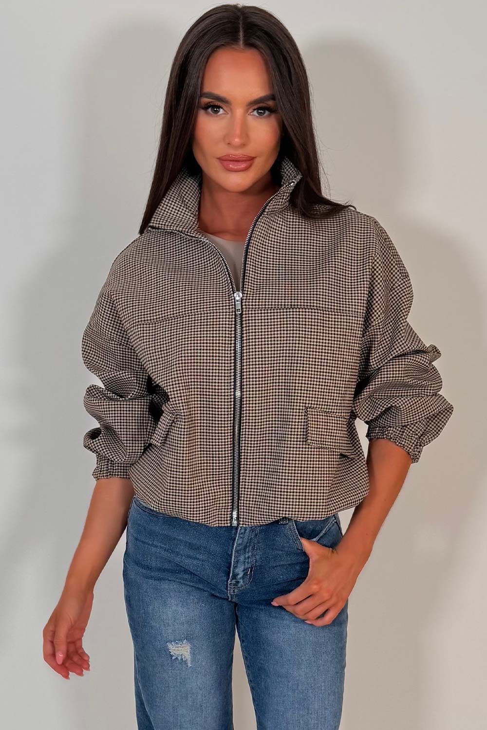 trendy check jacket for womens styledup uk