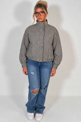 womens oversize check print jacket styledup uk