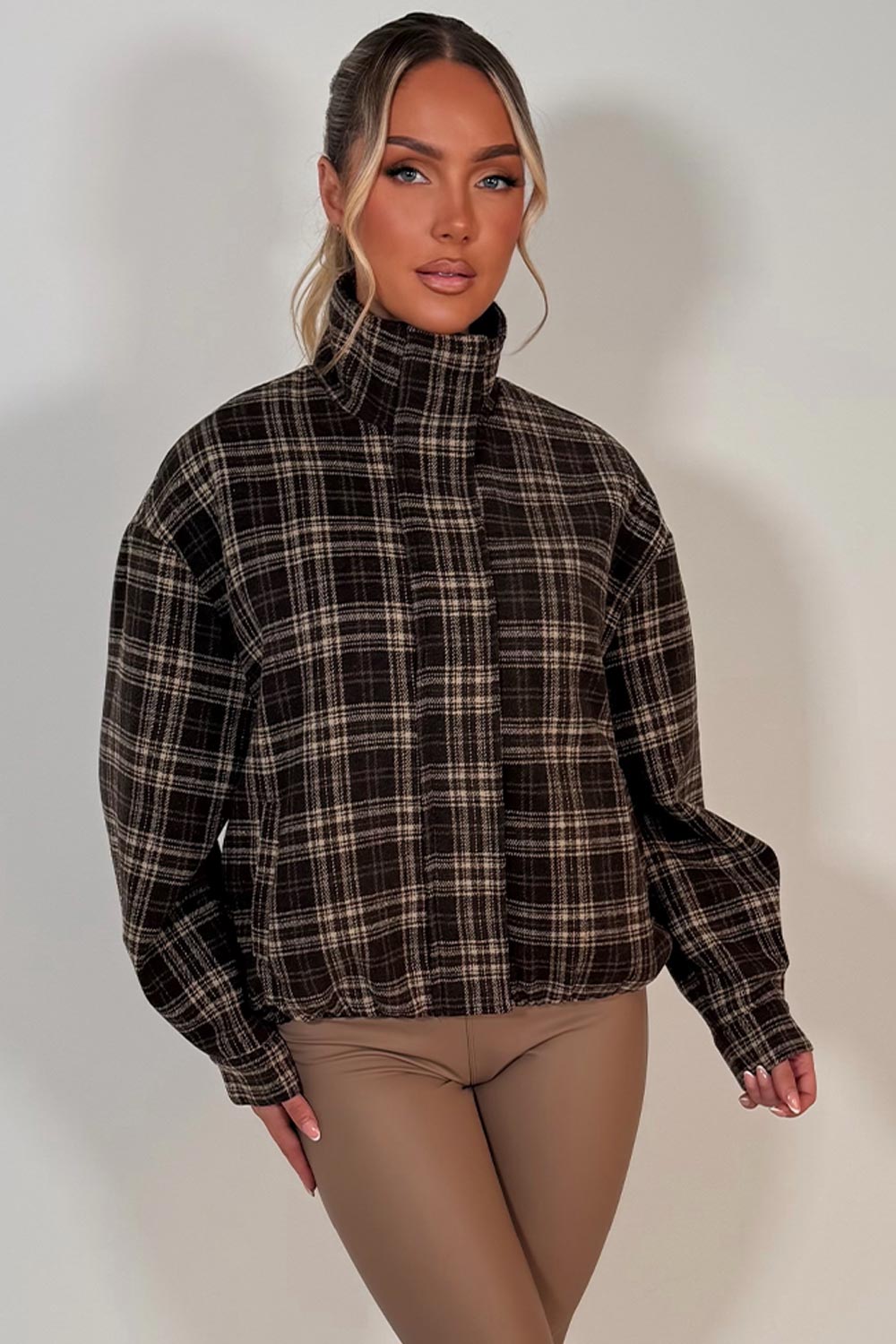 checked bomber jacket womens uk