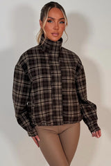 checked bomber jacket womens uk